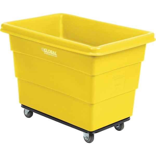 Global Industrial 8 Bushel Plastic Bulk Box Truck, Steel Chassis Base, Yellow, 33-3/10L x 24-3/5W x 27-2/5H 800312YL - main